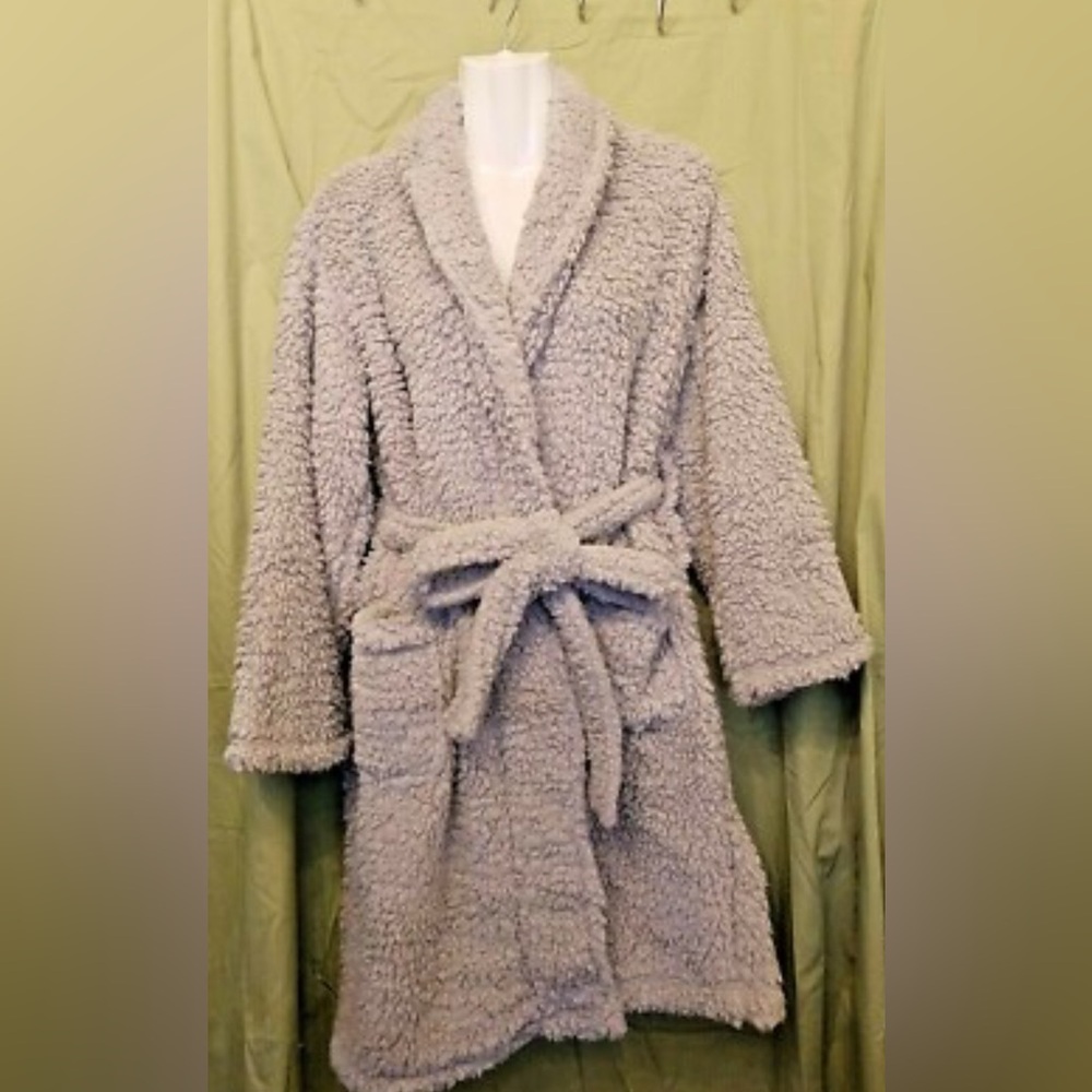 Cozy Lavender Pottery Barn Teen teddy bear Sherpa PiHooded Robe XS/S